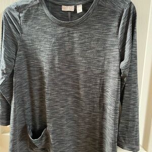 Gray Striped Long Sleeve Top